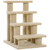 PawHut DRAPAK SCHODKI DLA KOTA PSA 4 STOPNIE JASNY brąz(m-11)