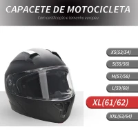 HOMCOM Capacete de Moto Integral Tamanho XL-61/62cm Capacete de Motocicleta com Dupla Viseira Cabeçote Anticolisão com Certificação Europeia Unisex Cor Preta(m-4)