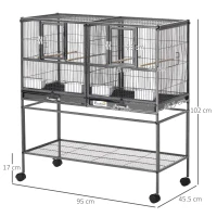 Pawhut Cusca Pasari Dubla cu Accesorii(m-3)