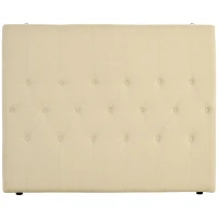 HOMCOM Tête de lit capitonnée - tête de lit rembourrée - dim. 150L x 120H cm - épaisseur 7 cm - MDF Coton Polyester Beige(m-11)