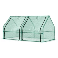 Outsunny Estufa para Jardim Terraço Viveiro para Jardim para Plantas com 2 Portas 180x90x90 cm Cor Verde Tubo de aço PE com janela(m-7)