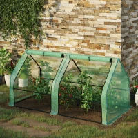 Outsunny Estufa para Jardim Terraço Viveiro para Jardim para Plantas com 2 Portas 180x90x90 cm Cor Verde Tubo de aço PE com janela(m-2)