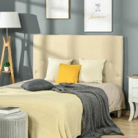 HOMCOM Tête de lit capitonnée - tête de lit rembourrée - dim. 150L x 120H cm - épaisseur 7 cm - MDF Coton Polyester Beige(m-2)