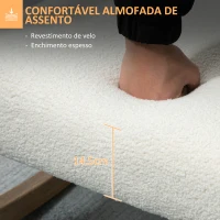 HOMCOM Poltrona Baloiço Estofada em Tecido Borreguito com Assento Acolchoado e Apoio para os Braços 60x81x71cm Creme(m-5)