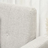 HOMCOM Fauteuil de salon Relax Style scandinave Dossier capitonné en Tissu 85 x 76,5 x 86 cm - Gris Clair et Pieds en Bois(m-6)