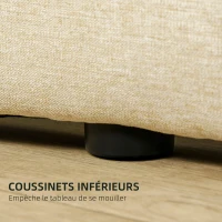 HOMCOM Tête de lit capitonnée - tête de lit rembourrée - dim. 150L x 120H cm - épaisseur 7 cm - MDF Coton Polyester Beige(m-6)