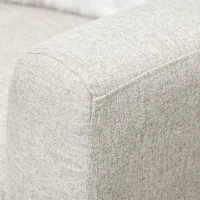 HOMCOM Fauteuil de salon Relax Style scandinave Dossier capitonné en Tissu 85 x 76,5 x 86 cm - Gris Clair et Pieds en Bois(m-7)