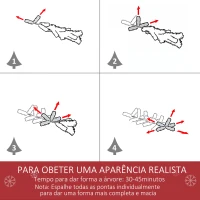 HOMCOM Árvore de Natal Artificial 225 cm com Neve Ignífugo com 1300 Ramos Folhas de PVC Base Dobrável Verde(m-6)