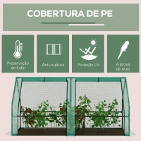 Outsunny Estufa para Jardim Terraço Viveiro para Jardim para Plantas com 2 Portas 180x90x90 cm Cor Verde Tubo de aço PE com janela(m-4)