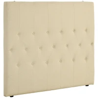 HOMCOM Tête de lit capitonnée - tête de lit rembourrée - dim. 150L x 120H cm - épaisseur 7 cm - MDF Coton Polyester Beige(m-1)