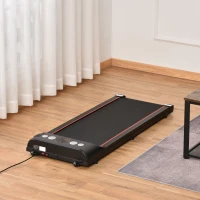 HOMCOM Tapis de marche électrique affichage LED moteur 500 W vitesse 1-6 km/h silencieux télécommand idéal pour la maison et le bureau rouge noir(m-2)