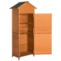 HOMCOM Armoire de Jardin Remise pour Outils 79L x 49l x 190H cm 2 Portes 2 étagères Toit bitumé étanche Bois Sapin pré-huilé(m-8)