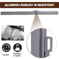 Outsunny Copertina de Soare Laterala Tip Rulou Protectie impotriva Vantului / Privacy 3x1,6m Gri(m-5)