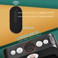 HOMCOM Tapis de marche électrique affichage LED moteur 500 W vitesse 1-6 km/h silencieux télécommand idéal pour la maison et le bureau rouge noir(m-4)