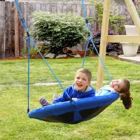 HOMCOM Kids Round Tree Swing ø100cm - Blue(m-10)