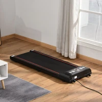 HOMCOM Tapis de marche électrique affichage LED moteur 500 W vitesse 1-6 km/h silencieux télécommand idéal pour la maison et le bureau rouge noir(m-10)