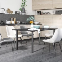 HOMCOM Set 4 Pezzi Gambe per Tavolo in Acciaio preforate con 6 Fori e con 24 Viti Incluse, Φ6 x 72Lcm, Nero(m-10)