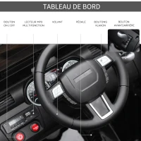 HOMCOM Voiture 4x4 électrique 12 V + télécommande 128L x 78l x 76H cm Enfants 3 à 8 Ans Effets Lumineux sonores Lecteur MP3 Noir(m-8)