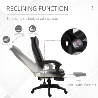 Vinsetto Brown Leather Office Chair, High Back Executive Office chair Reclining with Retractable Footrest Brown(m-5)