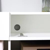 HOMCOM Floating 60'' TV Stand Wall Mounted Media Console Table Cabinet with 4 Storage Shelves Cable Management System White(m-8)