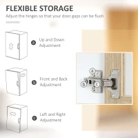 HOMCOM 180cm Kitchen Cabinet, Freestanding Cupboard with Central Drawer, 2 Glass Door Cabinets and Countertop, White(m-8)