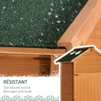 HOMCOM Armoire de Jardin Remise pour Outils 79L x 49l x 190H cm 2 Portes 2 étagères Toit bitumé étanche Bois Sapin pré-huilé(m-6)