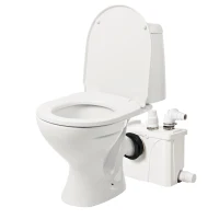 HOMCOM Broyeur sanitaire WC pompe de relevage 600 W silencieux compact 4 colliers serrage + 4 embouts blanc(m-4)