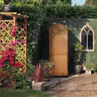 HOMCOM Armoire de Jardin Remise pour Outils 79L x 49l x 190H cm 2 Portes 2 étagères Toit bitumé étanche Bois Sapin pré-huilé(m-2)