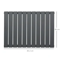HOMCOM Single Panel Vertical Designer Radiator, 830 x 600 mm Water-filled Heater for Home, Space Heater, Quick Warm up Living room, Study, Garage, Bedrooms, Grey(m-3)