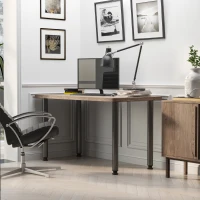 HOMCOM Set 4 Pezzi Gambe per Tavolo in Acciaio preforate con 6 Fori e con 24 Viti Incluse, Φ6 x 72Lcm, Nero(m-2)