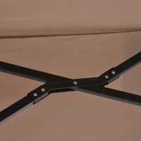 Outsunny Outdoor Patio Umbrella with Twin Canopy Sunshade Umbrella with Lift Crank Brown(m-8)