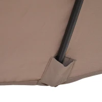 Outsunny Outdoor Patio Umbrella with Twin Canopy Sunshade Umbrella with Lift Crank Brown(m-10)