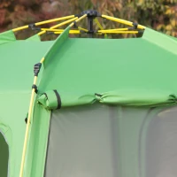 Outsunny 6 Person Pop Up Camping Tent, 2-Tier Design Backpacking Tent with 4 Windows 2 Doors Portable Carry Bag for Fishing Hiking, Green(m-11)