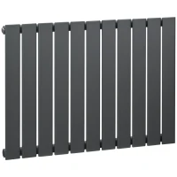 HOMCOM Single Panel Vertical Designer Radiator, 830 x 600 mm Water-filled Heater for Home, Space Heater, Quick Warm up Living room, Study, Garage, Bedrooms, Grey(m-1)
