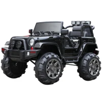 HOMCOM Voiture 4x4 électrique 12 V + télécommande 128L x 78l x 76H cm Enfants 3 à 8 Ans Effets Lumineux sonores Lecteur MP3 Noir(m-1)