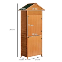 HOMCOM Armoire de Jardin Remise pour Outils 79L x 49l x 190H cm 2 Portes 2 étagères Toit bitumé étanche Bois Sapin pré-huilé(m-3)