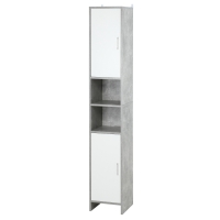 COLONNA BAGNO IN TRUCIOLATO CON 2 RIPIANI APERTI E 2 ARMADIETTI A 2 Livelli 30x30x183 Cm Nero E Grigio 84075675 - 7
