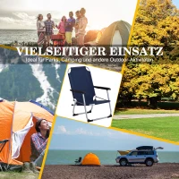 Krzesło kempingowe składane ogrodowe z podłokietnikami aluminiowe Outsunny(m-8)