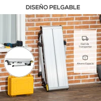 DURHAND Plataforma de Trabajo Profesional de Aluminio Banco Plegable Carga 150 kg 128x41x60 cm Plata(m-5)