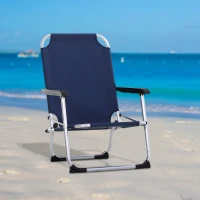 Krzesło kempingowe składane ogrodowe z podłokietnikami aluminiowe Outsunny(m-4)