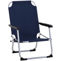 Krzesło kempingowe składane ogrodowe z podłokietnikami aluminiowe Outsunny(m-11)