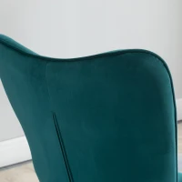 HOMCOM Poltrona per Ufficio e Salotto in Velluto, Girevole con Braccioli e Altezza Regolabile, Blu(m-7)