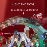 HOMCOM Fountain Christmas Village, Santa and Deer Animated Winter Wonderland Set with Multicoloured LED Light, Plug-In Christmas Decoration(m-6)