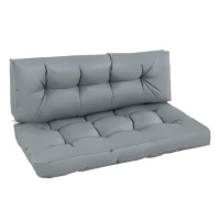Outsunny Almofada para palete com encosto  para banco rede balanço interna externa 120x80x12 cm cinza(m-1)