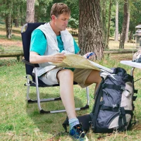 Krzesło kempingowe składane ogrodowe z podłokietnikami aluminiowe Outsunny(m-10)