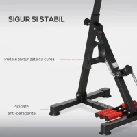 HOMCOM Aparat de antrenament Bicicleta de antrenament portabila reglabila pe inaltime cu afisaj LCD si role pentru masaj la picioare pentru varstnici, Batrani(m-7)