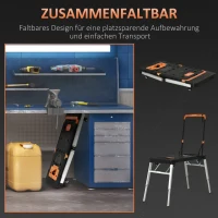 DURHAND 7 In 1 DESIGN Werkbank höhenverstellbarem Werktisch Werkbank, große wendbarer Arbeitsplatte mit Winkelmarkierung Haushalt & DIY-Arbeitsplatz für Garage, Werkstatt Schwarz 137 x 58 x 78 cm(m-7)
