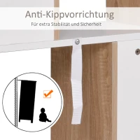 HOMCOM Bücherregal Standregal Büroregal Aktenregal für Büro Wohnzimmer Arbeitszimmer Spanplatte Natur+Weiß 100 x 27 x 124 cm(m-5)