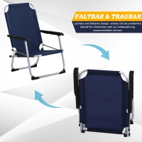 Krzesło kempingowe składane ogrodowe z podłokietnikami aluminiowe Outsunny(m-5)