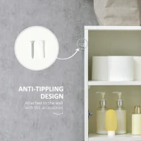 kleankin Tall Bathroom Cabinet with Adjustable Shelves, High Gloss Storage Cupboard, Freestanding Tallboy with Storage Drawer, White(m-8)